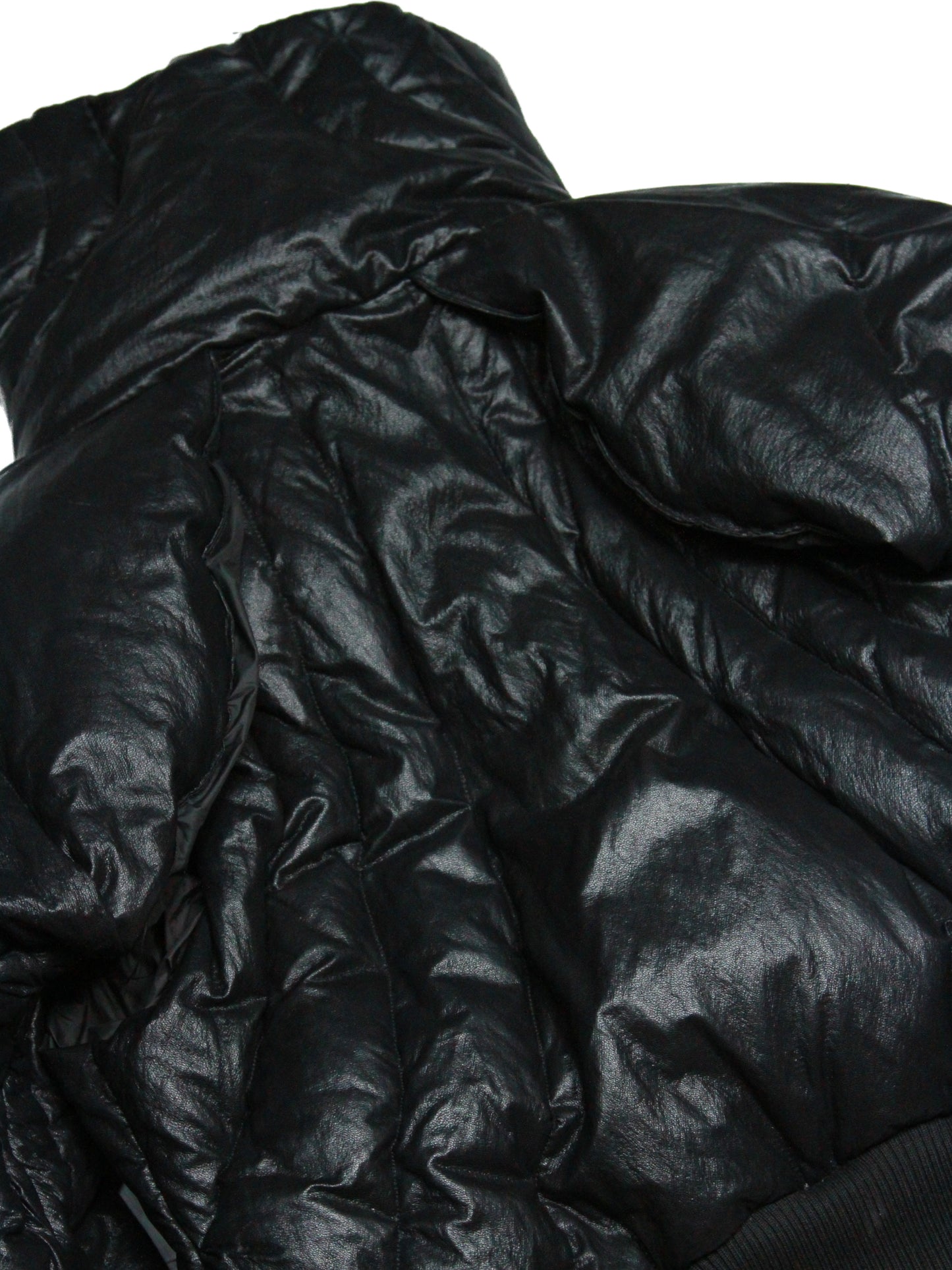 - EMPILÉ -STACKED LEATHER PUFFER JACKET
