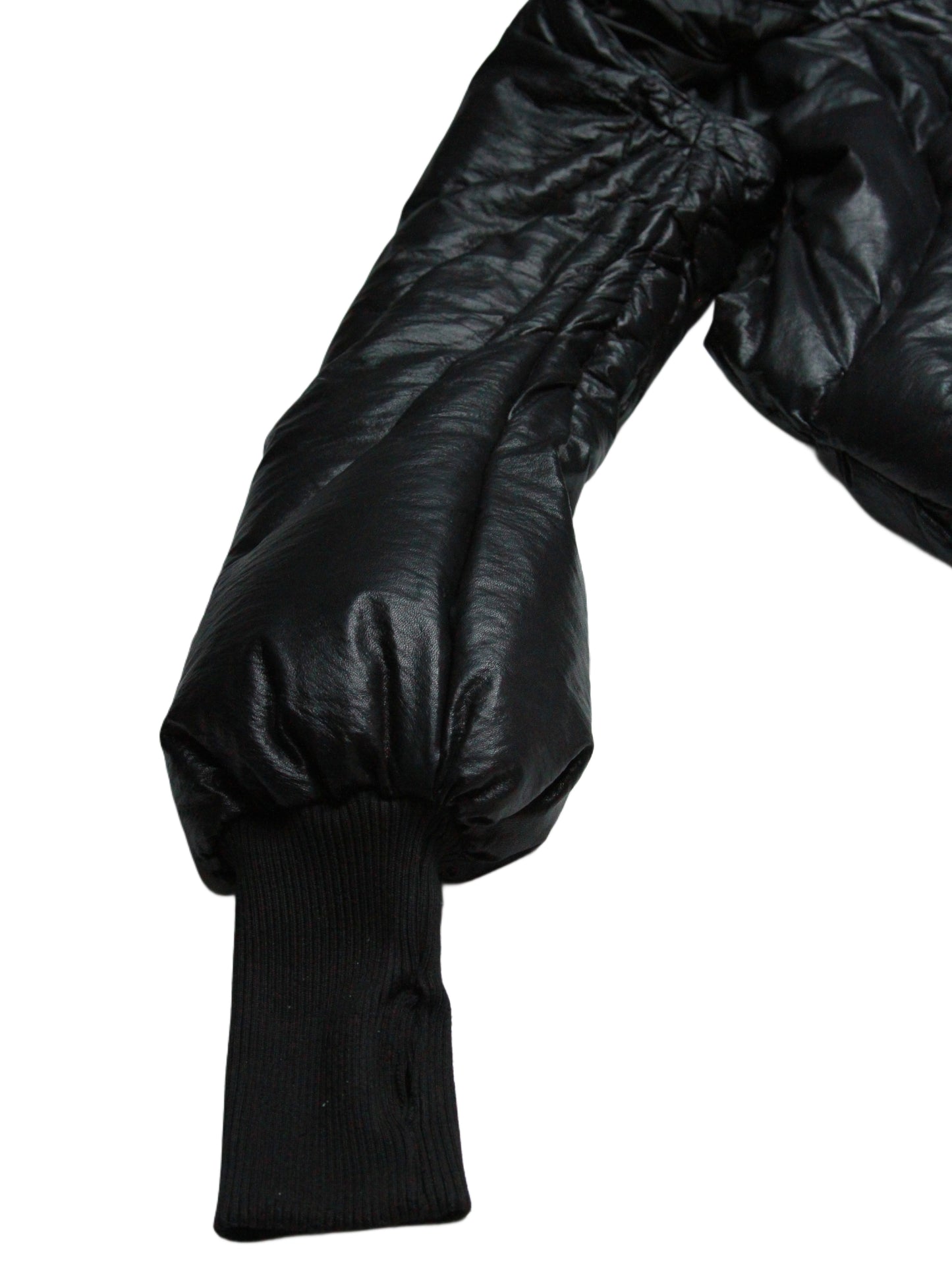 - EMPILÉ -STACKED LEATHER PUFFER JACKET