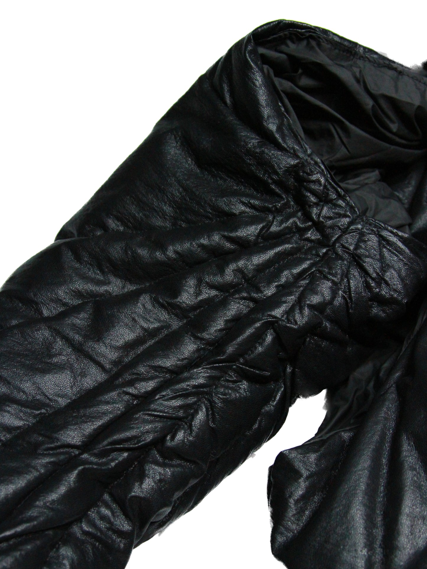 - EMPILÉ -STACKED LEATHER PUFFER JACKET