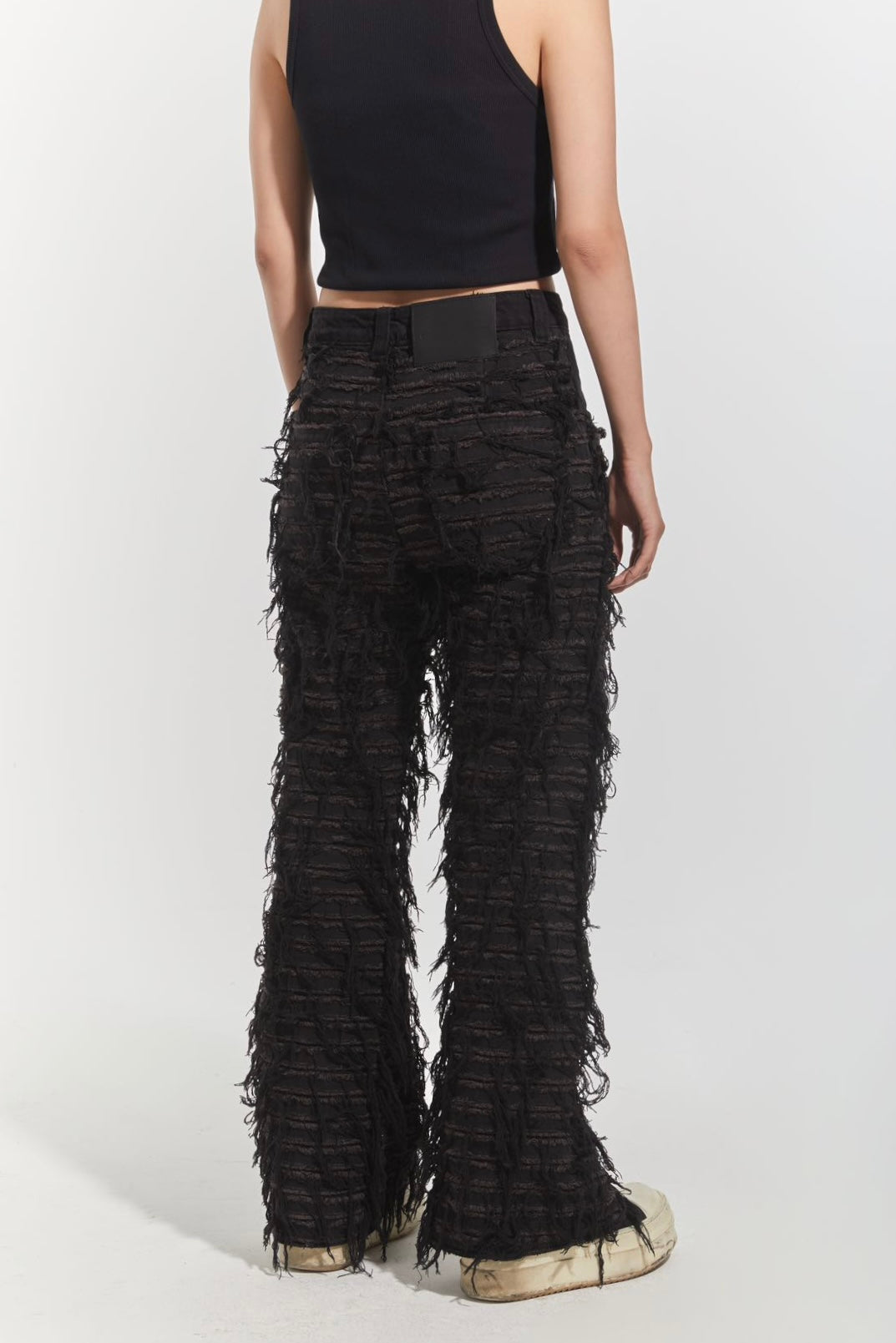 CHP-1 007 DESTROYED WASHED BLACK FLARED JEANS
