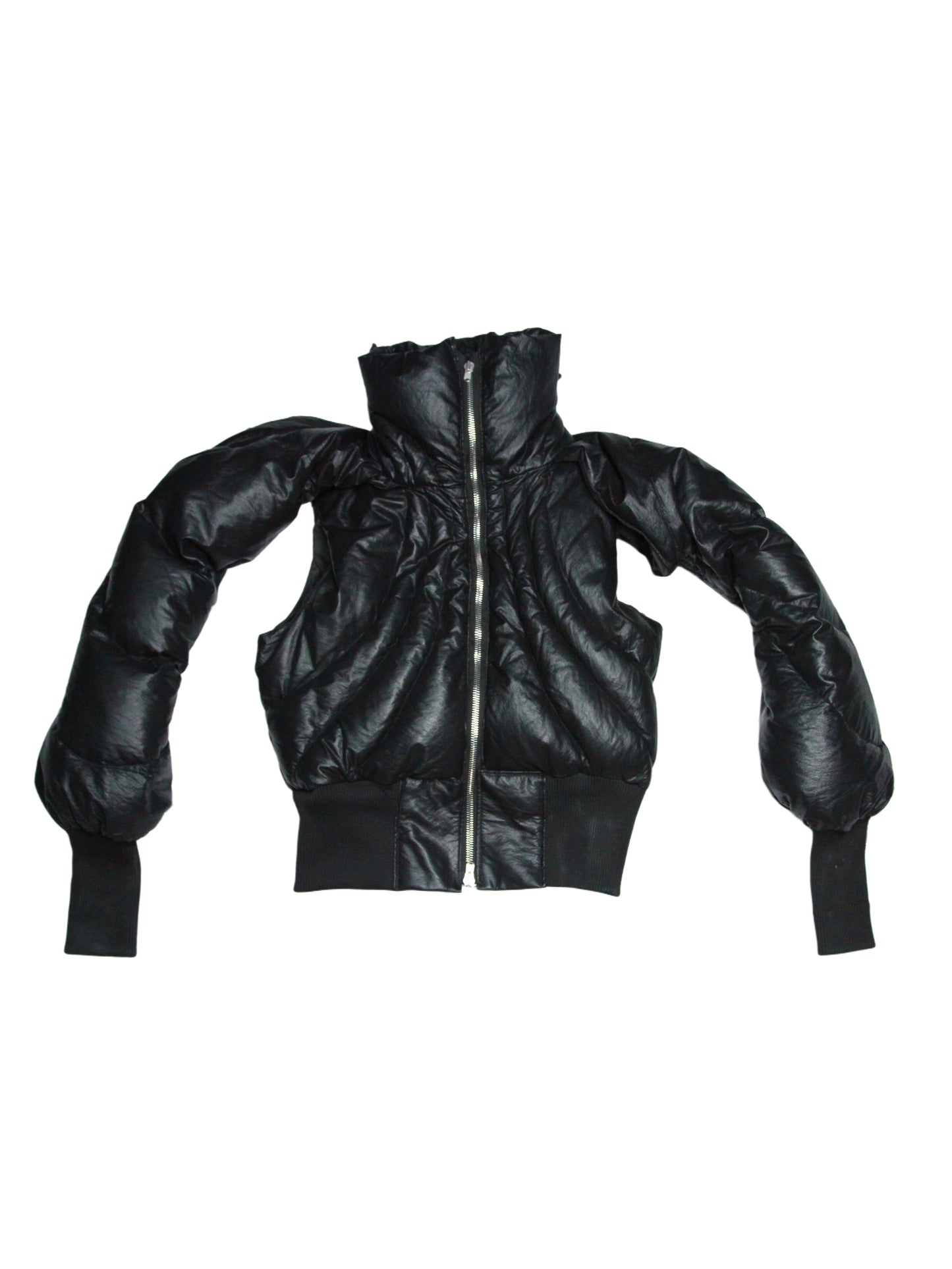 - EMPILÉ -STACKED LEATHER PUFFER JACKET