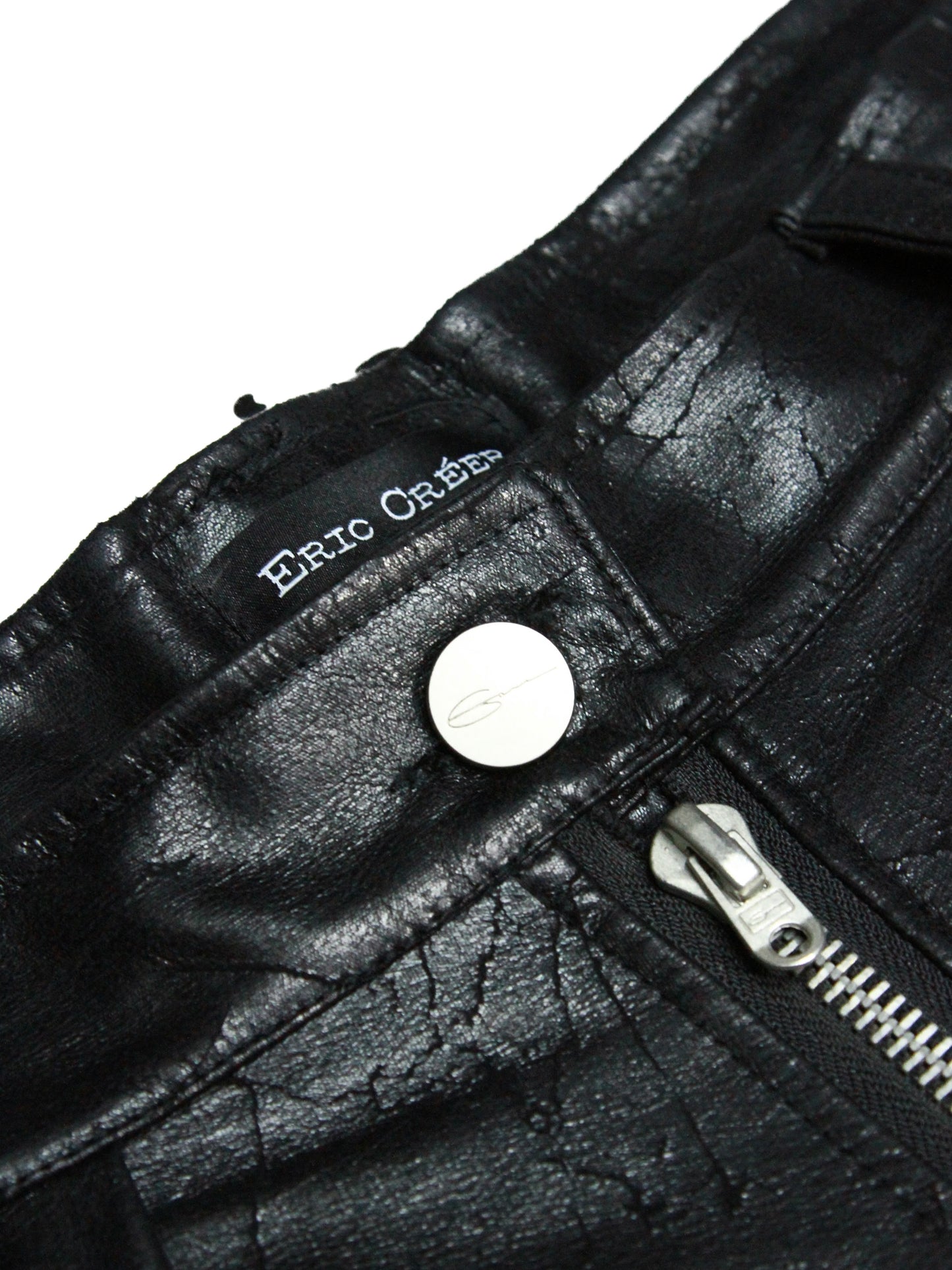 - ILLU - CRACKED LEATHER COATED PANTS -