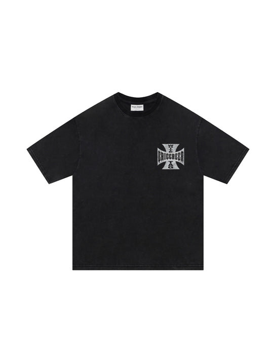 WHITE TAG - “I DON’T NEED YOUR HELP” IRON CROSS TEE BLACK