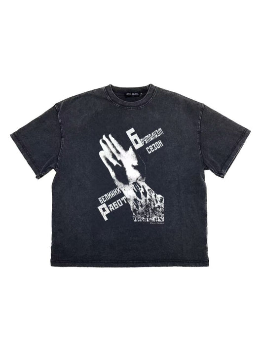 -BRUTALISM SEASON- WASHED BLACK TEE